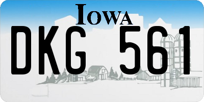 IA license plate DKG561