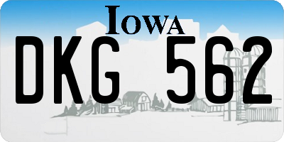 IA license plate DKG562