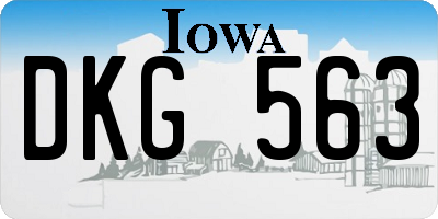 IA license plate DKG563