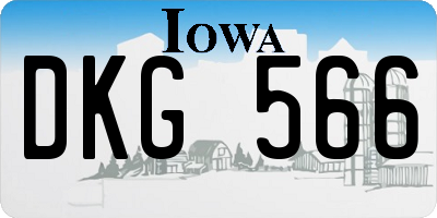 IA license plate DKG566