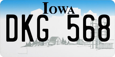 IA license plate DKG568