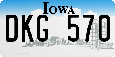 IA license plate DKG570