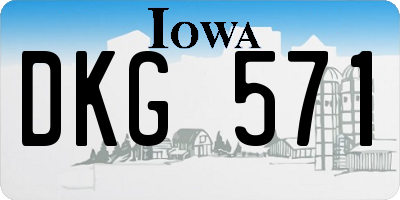 IA license plate DKG571