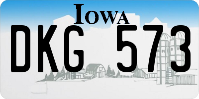 IA license plate DKG573