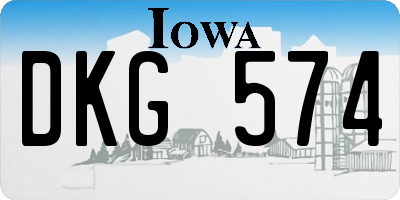 IA license plate DKG574