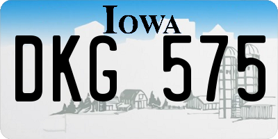 IA license plate DKG575