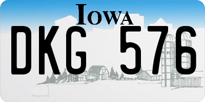 IA license plate DKG576
