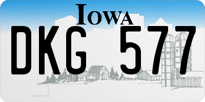 IA license plate DKG577