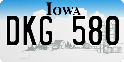IA license plate DKG580