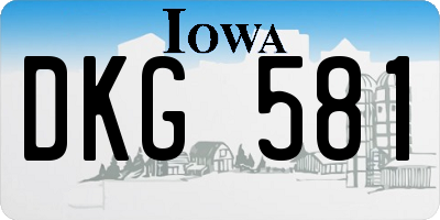 IA license plate DKG581