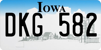 IA license plate DKG582