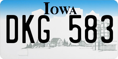 IA license plate DKG583