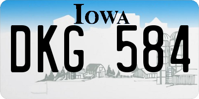 IA license plate DKG584