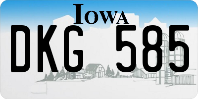IA license plate DKG585