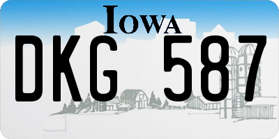 IA license plate DKG587