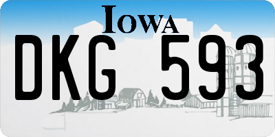 IA license plate DKG593