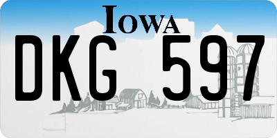 IA license plate DKG597
