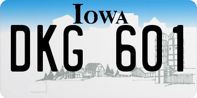 IA license plate DKG601