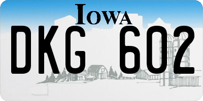 IA license plate DKG602