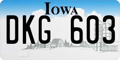 IA license plate DKG603