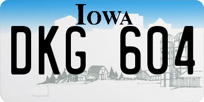 IA license plate DKG604