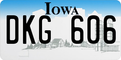 IA license plate DKG606