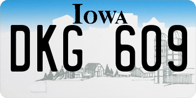 IA license plate DKG609