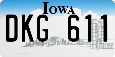 IA license plate DKG611