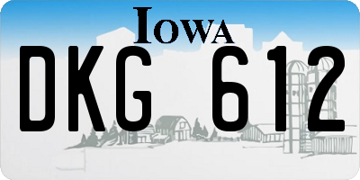 IA license plate DKG612