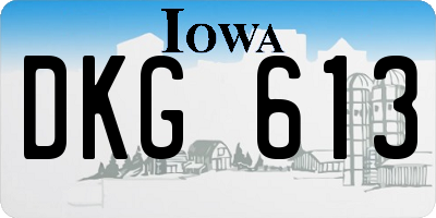 IA license plate DKG613