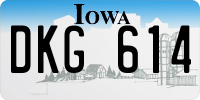 IA license plate DKG614