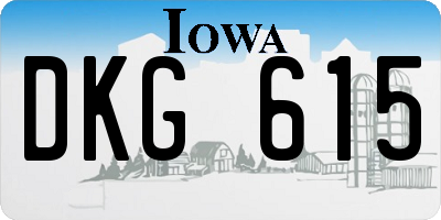IA license plate DKG615