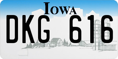 IA license plate DKG616