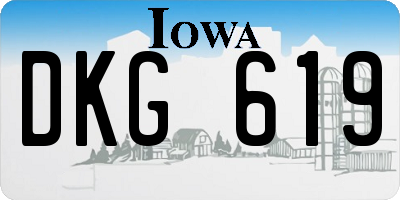 IA license plate DKG619
