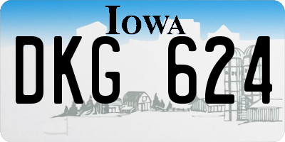 IA license plate DKG624
