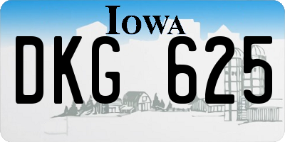 IA license plate DKG625