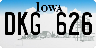 IA license plate DKG626