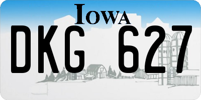 IA license plate DKG627