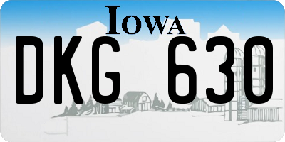 IA license plate DKG630