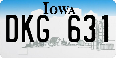 IA license plate DKG631