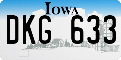 IA license plate DKG633
