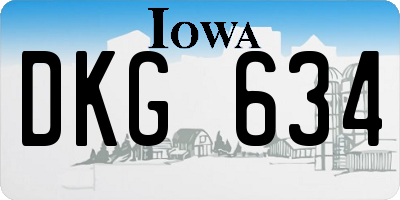 IA license plate DKG634