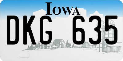 IA license plate DKG635