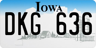 IA license plate DKG636