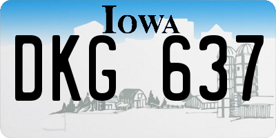 IA license plate DKG637