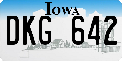IA license plate DKG642