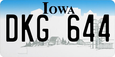IA license plate DKG644
