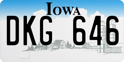 IA license plate DKG646