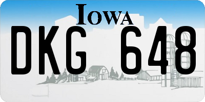 IA license plate DKG648