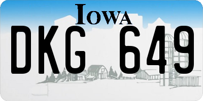 IA license plate DKG649
